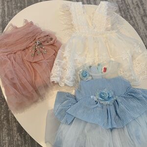 Party Wear Dresses for Baby Girl - 6-12 months- Bundle of 3 Dresses
